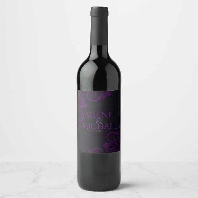 Rótulo De Garrafa De Cerveja Gótica Plum, Ornamentado (Frente)