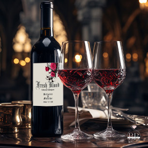 Rótulo De Garrafa De Cerveja Gótico Casamento de Vinhos Rosas