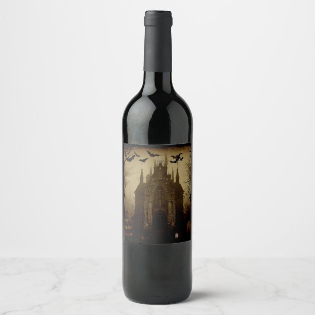 Rótulo De Garrafa De Cerveja Gótico/Halloween/queda/abóbora (Frente)