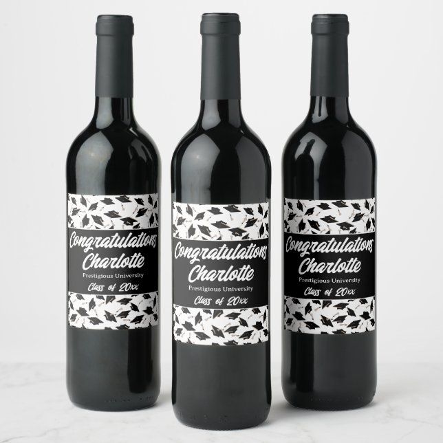 Rótulo De Garrafa De Cerveja Graduação Fornecimentos de Festas de Bonés Brancos (Garrafas)