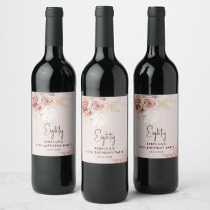 Rótulo De Garrafa De Cerveja Grama de pampas de Festa de aniversário Floral