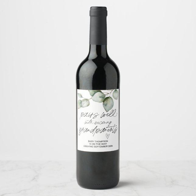 Rótulo De Garrafa De Cerveja Gravidez Bebê Anúncio de Gravidez Avós (Frente)