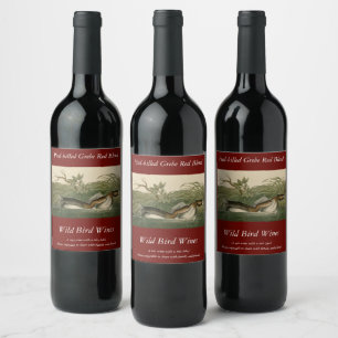 Rótulo De Garrafa De Cerveja Grebe de bico-torto das Aves da América de Audubon