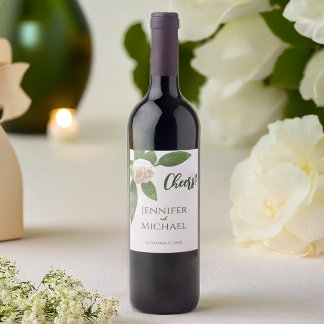 Rótulo De Garrafa De Cerveja Greenery Floral Simples Casamento Elegante