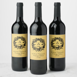 Rótulo De Garrafa De Cerveja Grelha Gótica   Rótulo do vinho   DOURADO