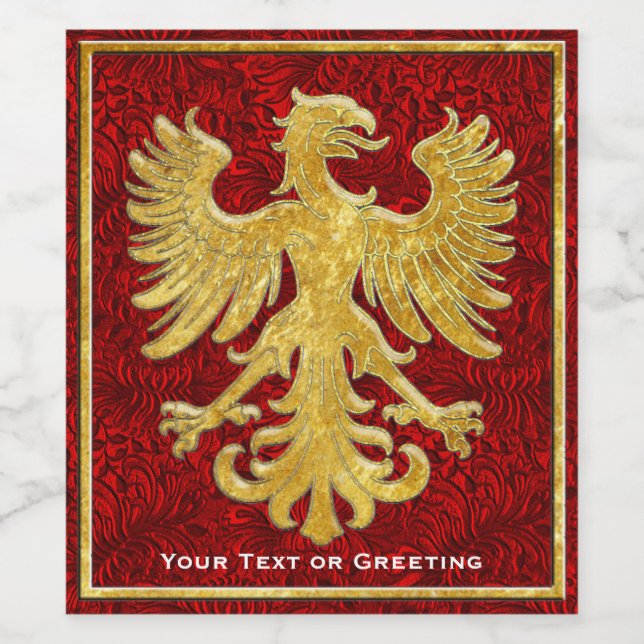 Rótulo De Garrafa De Cerveja Griffin Dourada Tona Sua Mensagem (Rótulo Único)