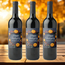 Rótulo De Garrafa De Cerveja Grinalda de Abóbora Moderna para Dia de Ação de Gr