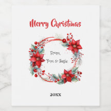 Grinalda de Poinsettia Elegante Personalizada
