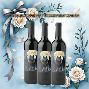 Rótulo De Garrafa De Cerveja Guardião da Lua – O Lobo de Asa Preta