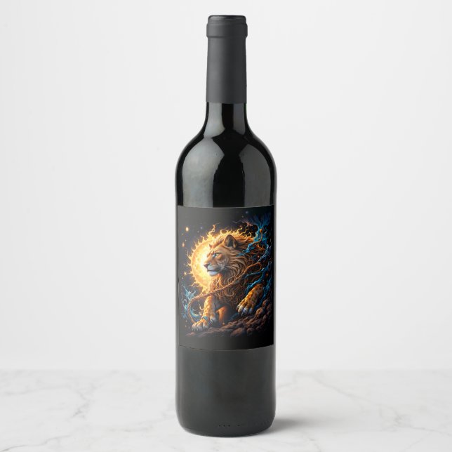 Rótulo De Garrafa De Cerveja Guardião do Limiar Solar – Leão do Equilíbrio (Frente)