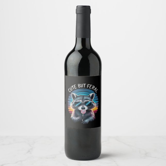 Rótulo De Garrafa De Cerveja Guaxinim Engraçado Feroz Mas Bonito (Frente)