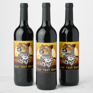 Rótulo De Garrafa De Cerveja Guepardo Felino Africano Animal Selvagem Negócios