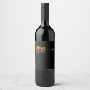 Rótulo De Garrafa De Cerveja Guitar Lake Shadow Love Guitar Gift Music Lovers