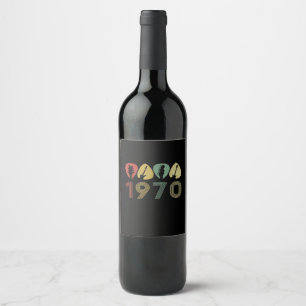 Rótulo De Garrafa De Cerveja Guitarrista Guitarra Picada 1970 Aniversário Guita