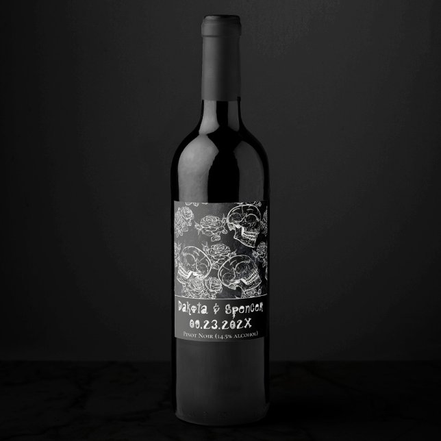 Rótulo De Garrafa De Cerveja Habilidades e Rosas de giz | Gótico - Obrigado (Criador carregado)