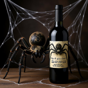 Rótulo De Garrafa De Cerveja HALLOWEEN Bash, Aranha-Aranha-Cana Personalizável