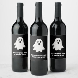 Rótulo De Garrafa De Cerveja Halloween Brincalhão Fantasma Branco Festivo 