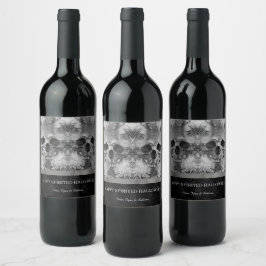Rótulo De Garrafa De Cerveja Halloween de Skulls Escuro