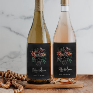 Rótulo De Garrafa De Cerveja Halloween Tropical Floral