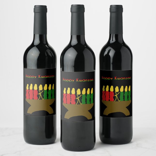 Rótulo De Garrafa De Cerveja Happy Kwanzaa Kinara (Garrafas)
