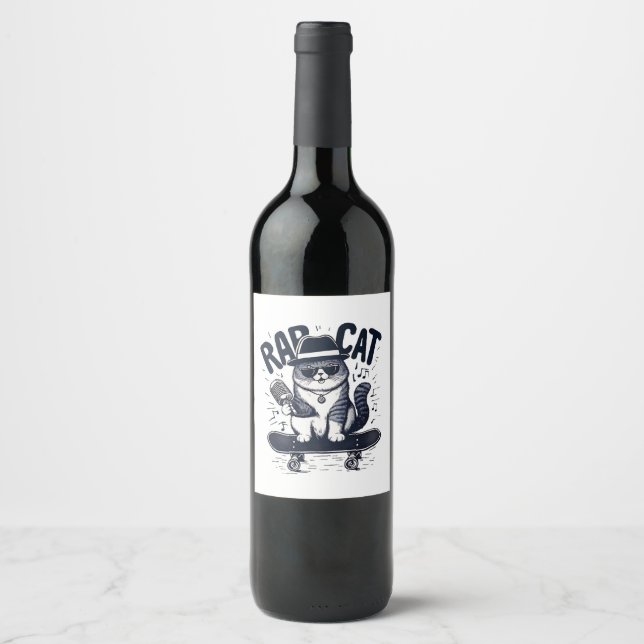 Rótulo De Garrafa De Cerveja Harmonia do Rap Cat (Frente)