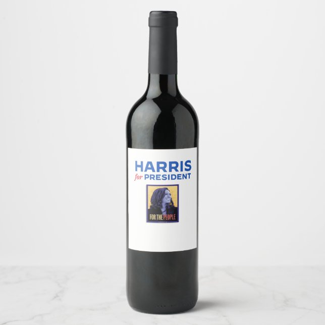 Rótulo De Garrafa De Cerveja Harris para Presidente / Kamala Harris para Presid (Frente)