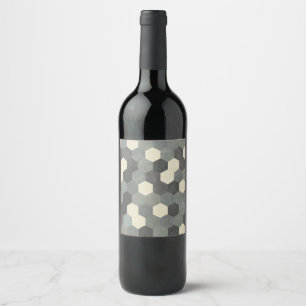 Rótulo De Garrafa De Cerveja Hexagon Pattern