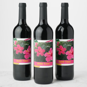 Rótulo De Garrafa De Cerveja Hibiscus rosa quente