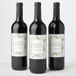 Rótulo De Garrafa De Cerveja Hidrângeas Brancas Aquarela Floral