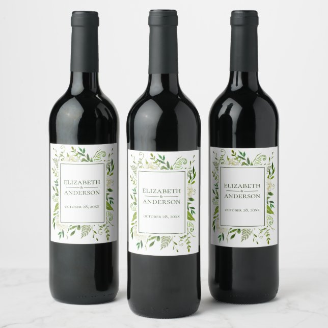 Rótulo De Garrafa De Cerveja Hidrângeas Brancas Aquarela Floral (Garrafas)