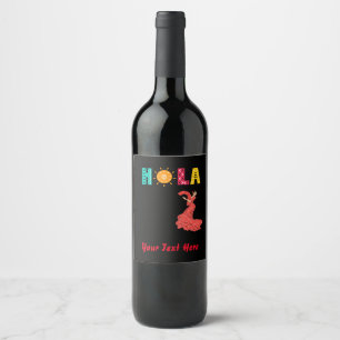 Rótulo De Garrafa De Cerveja Hola! Tema/senhorita espanhola/texto editável