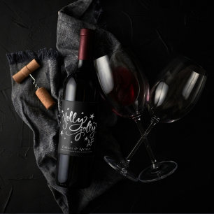 Rótulo De Garrafa De Cerveja Holly Jolly AF   Manuscrito De Folha De Silver Fau