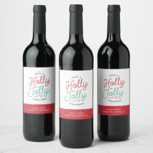 Rótulo De Garrafa De Cerveja Holly Jolly Natal Gift Tags