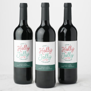 Rótulo De Garrafa De Cerveja Holly Jolly Natal Gift Tags