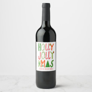 Rótulo De Garrafa De Cerveja HOLLY JOLLY XMAS Natal PERSONALIZADO