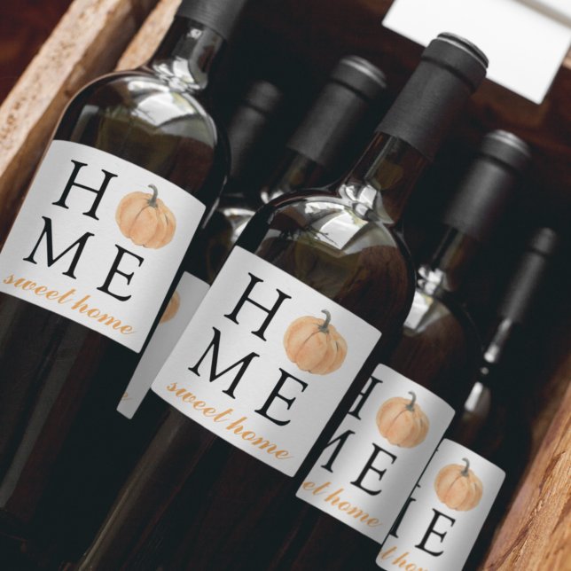 Rótulo De Garrafa De Cerveja Home Sweet Home | Abóbora Laranja | Fall Season (Criador carregado)