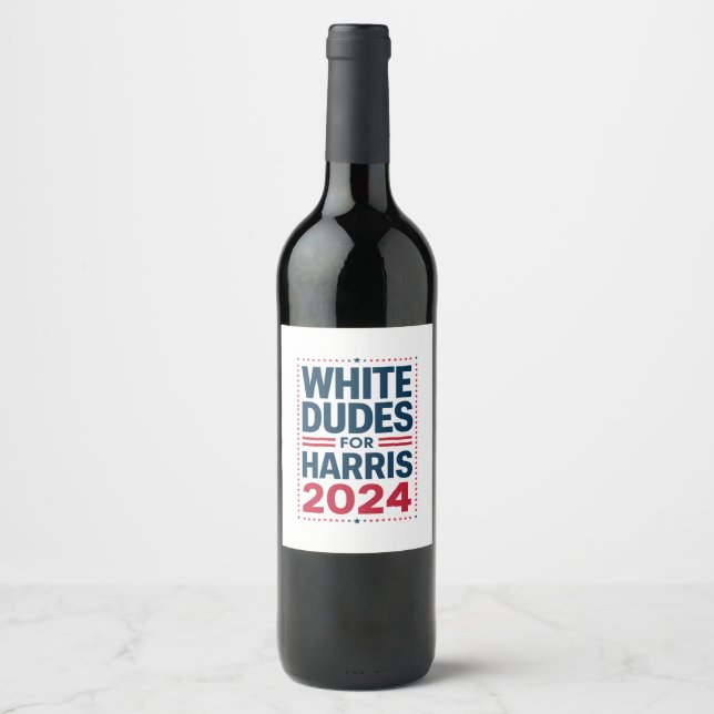 Rótulo De Garrafa De Cerveja Homens Brancos Para Harris-2024 (Frente)