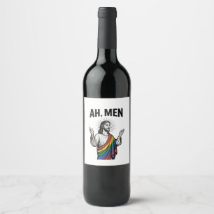 Rótulo De Garrafa De Cerveja Homens Engraçados LGBT Orgulho gay Jesus Arco-Íris