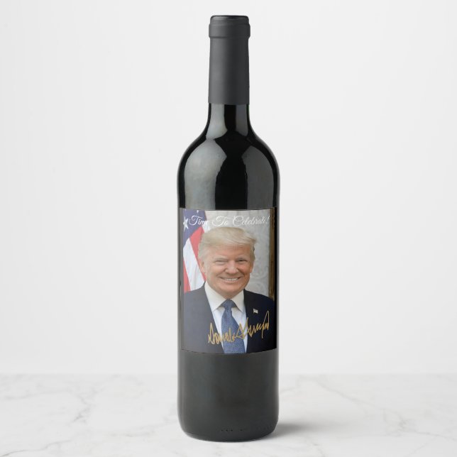 RÓTULO DE GARRAFA DE CERVEJA HORA DE CELEBRAR COM PRES. TRUMP! (Frente)