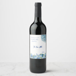 Rótulo De Garrafa De Cerveja Hortênsia Azul Citação Divertida Floral Casamento