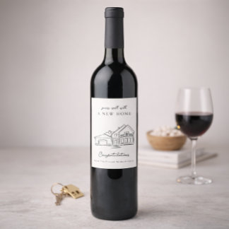 Rótulo De Garrafa De Cerveja Housewarming Wine Label Realtor Closing Gift