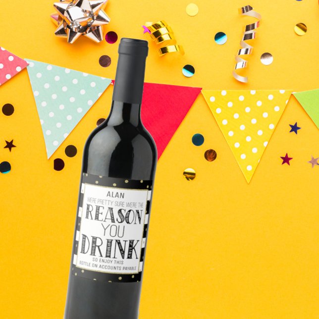 Rótulo De Garrafa De Cerveja humor Chefe Apreciação cinza dourada presente pers (Criador carregado)