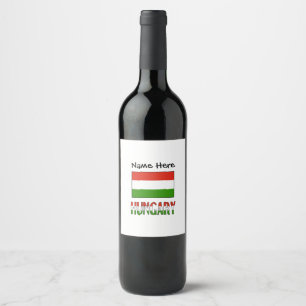 Rótulo De Garrafa De Cerveja Hungria e Bandeira Húngara Personalizados 