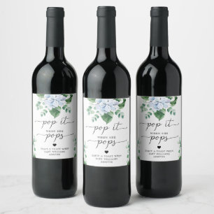 Rótulo De Garrafa De Cerveja Hydrangea Pop Tag Azul Quando Pop Tag Favorável