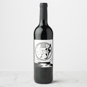 Rótulo De Garrafa De Cerveja Ícaro Preto e branco