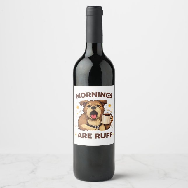 Rótulo De Garrafa De Cerveja Ilustração de Cachorro Aconchegante (Frente)