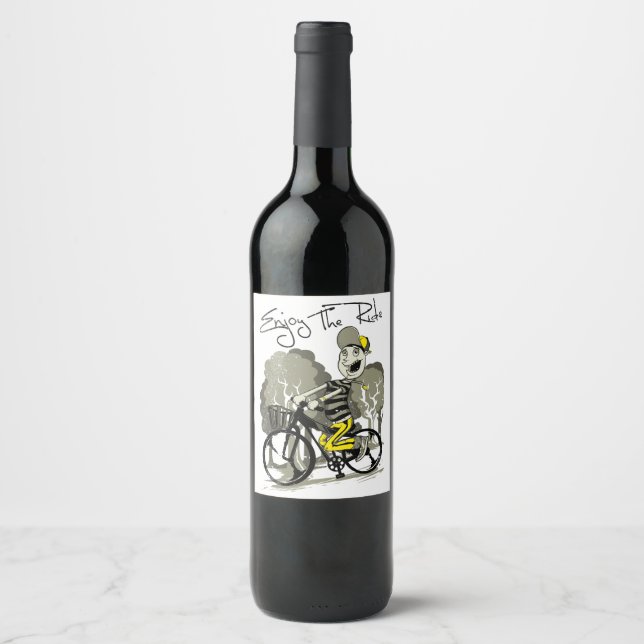 Rótulo De Garrafa De Cerveja Ilustração de motocicleta (Frente)