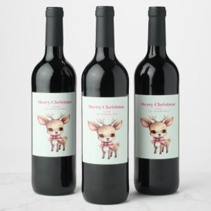 Rótulo De Garrafa De Cerveja Ilustração do desenho animado de veado-bebê