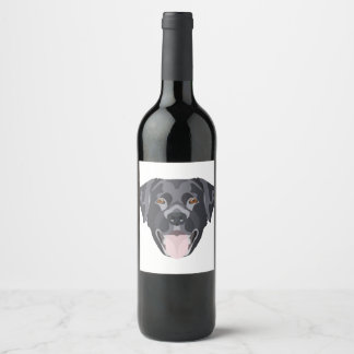 Rótulo De Garrafa De Cerveja Ilustração do labrador preto com sorrisos