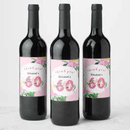 Rótulo De Garrafa De Cerveja Ilustração Exótica Floral Cor-de-Rosa de Verão em 